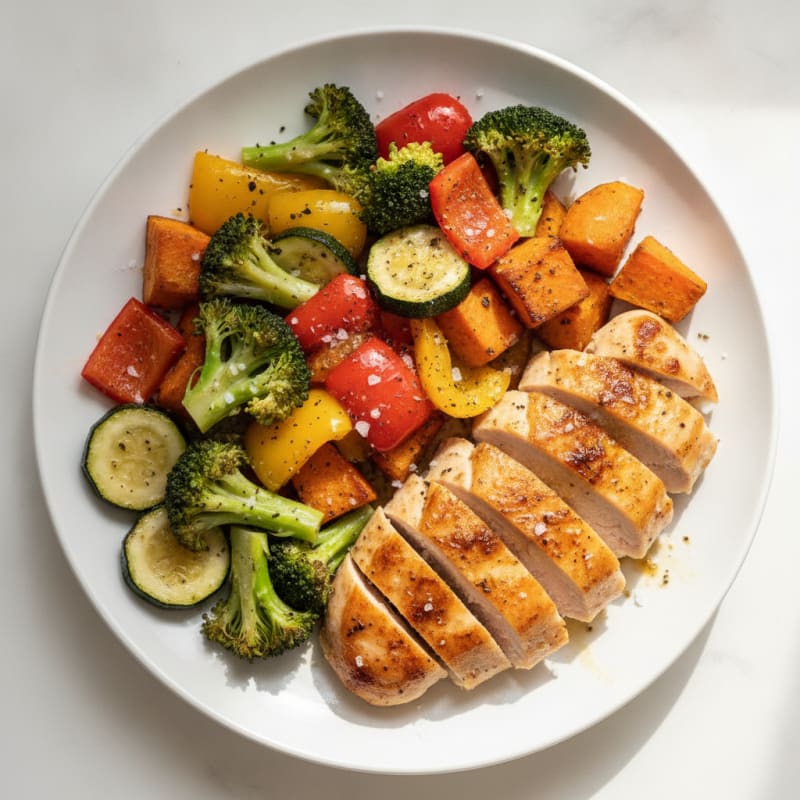 Chicken and Roasted Vegetable Meal Prep