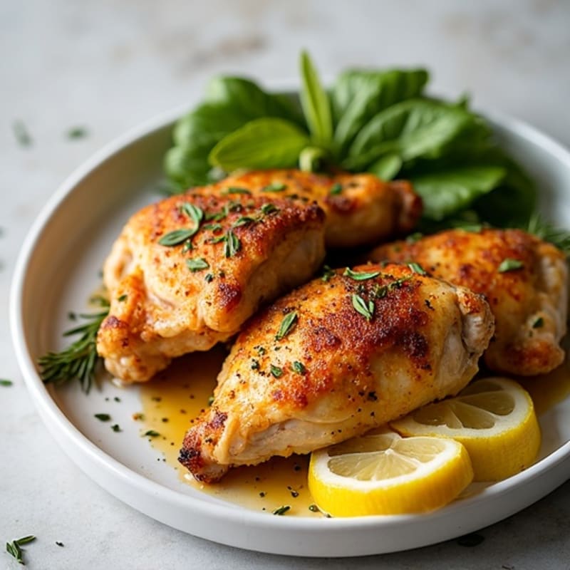 Crispy Herb-Roasted Chicken Thighs with Garlic