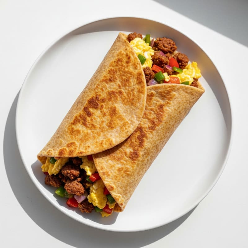 Crispy Chorizo and Egg Breakfast Burrito