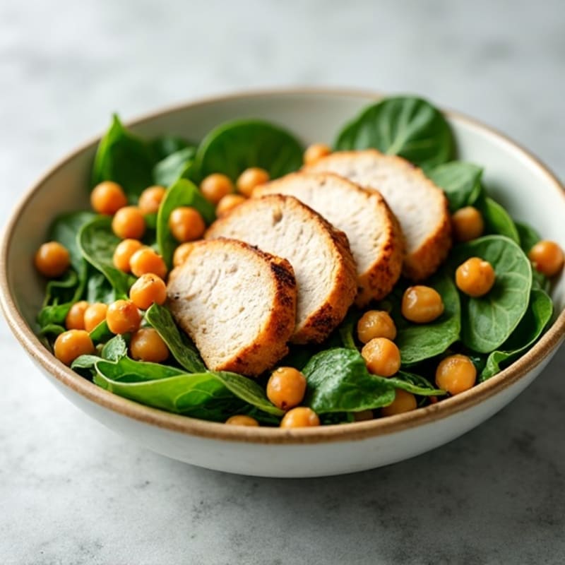 Grilled Turkey and Spinach Salad with Chickpeas