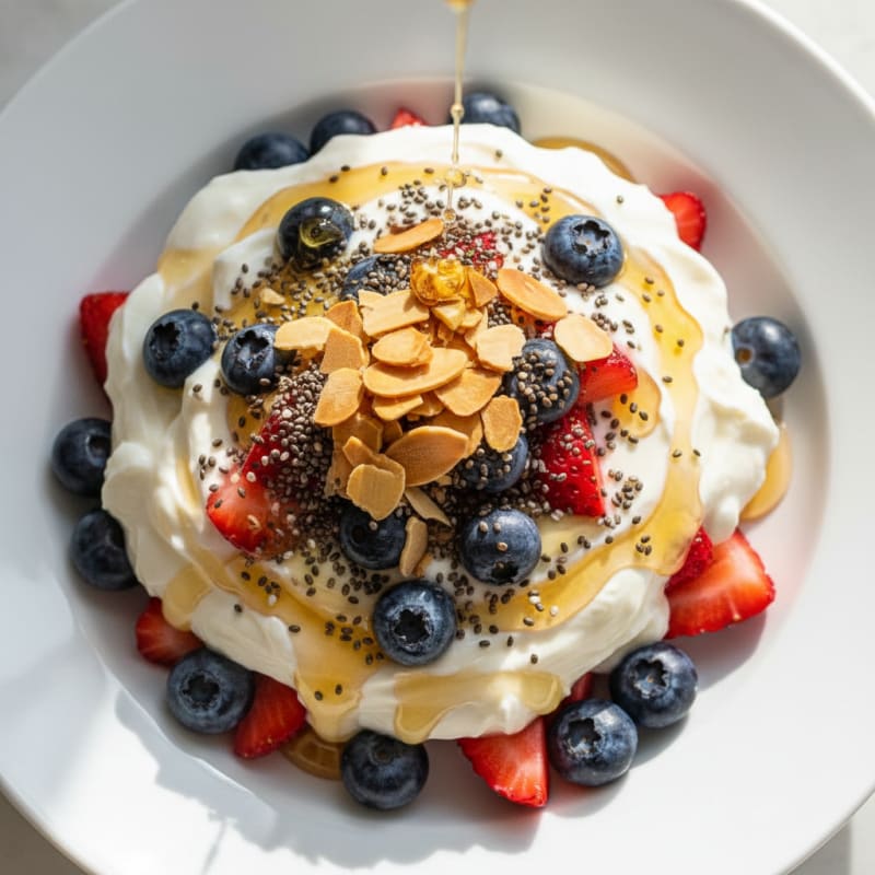 Greek Yogurt Parfait with Fresh Berries and Chia Seeds