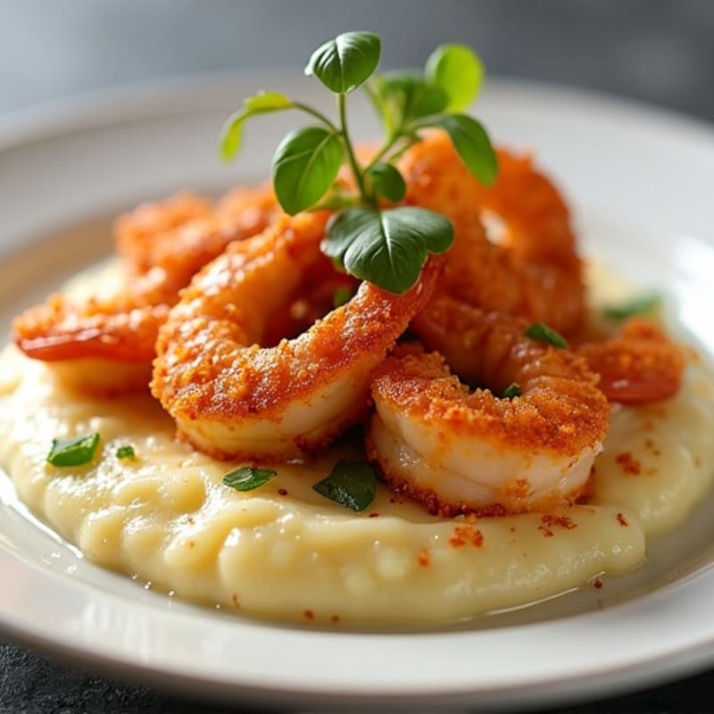 Crispy Cajun Shrimp with Creamy Grits