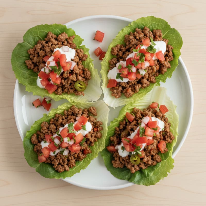 Spicy Skillet Ground Beef Lettuce Wraps