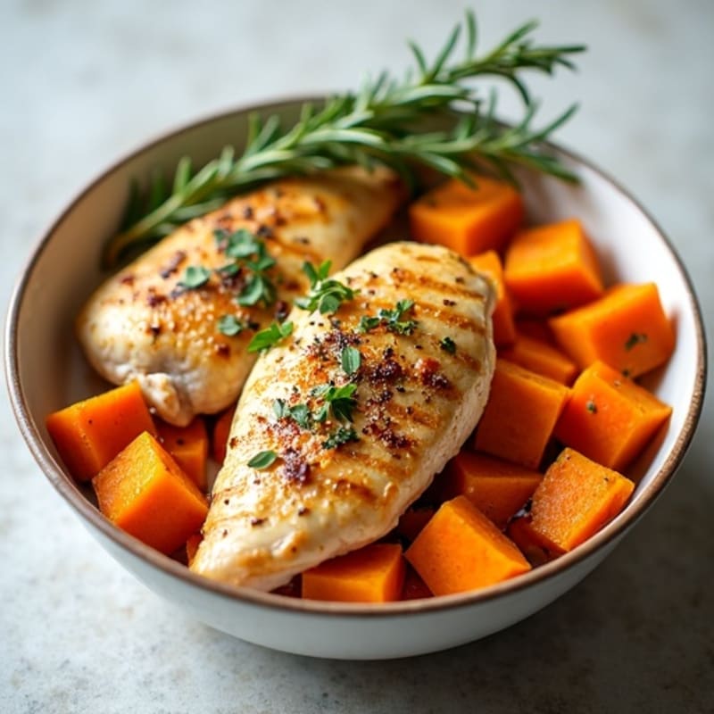Herb-Roasted Chicken and Sweet Potato Bowl