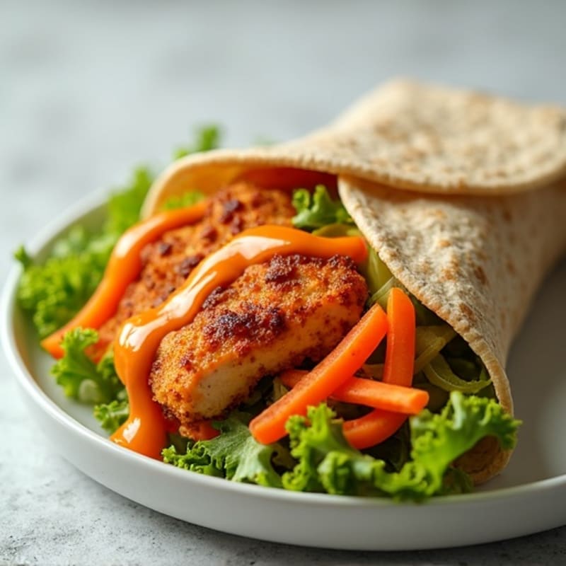 Crispy Buffalo Chicken Wrap with Crunchy Vegetables