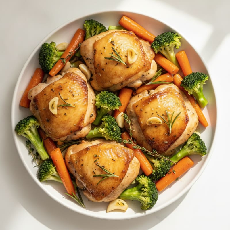 Garlic Herb Roasted Chicken Thighs