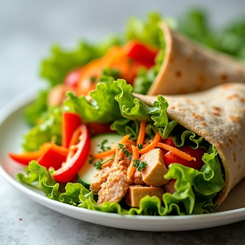 Fresh Spicy Tuna Wraps with Crunchy Vegetables