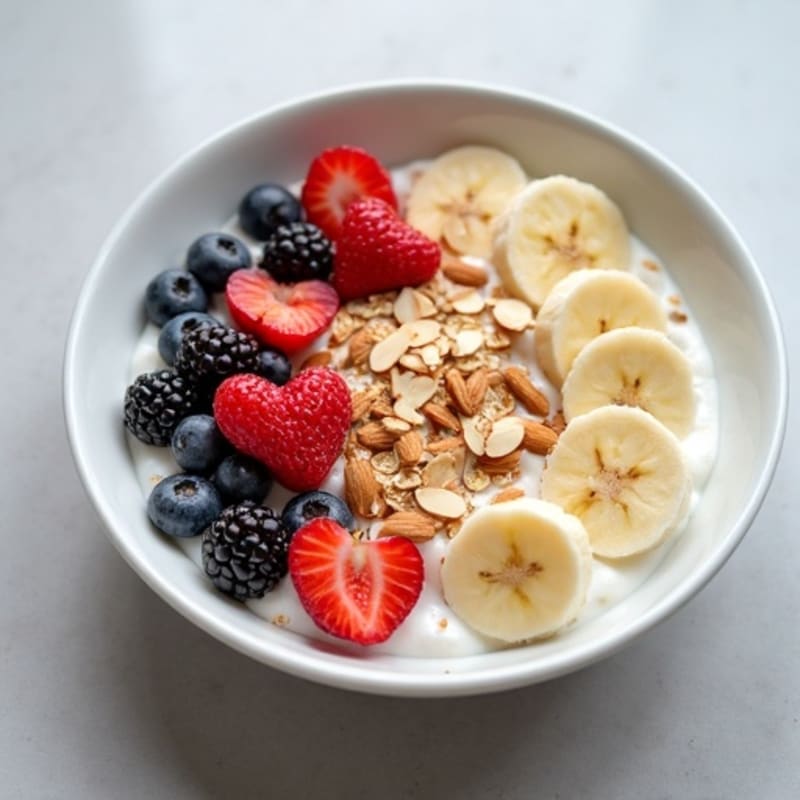Creamy Greek Yogurt Oats with Fresh Berries and Banana