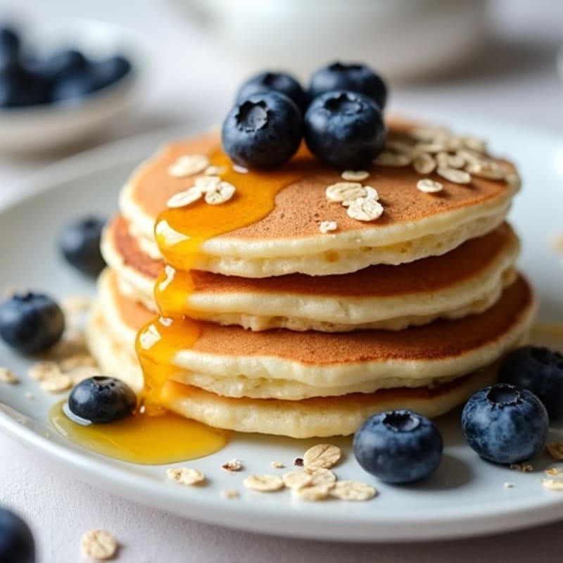 Cottage Cheese Protein Pancakes with Fresh Berries
