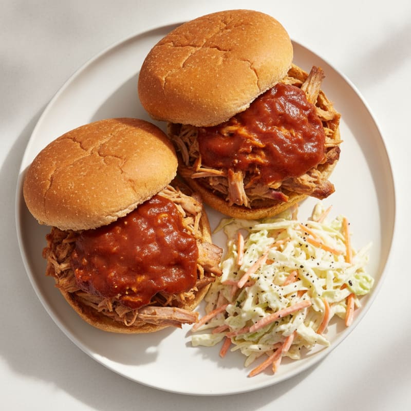 BBQ Pulled Pork Sandwiches with Coleslaw