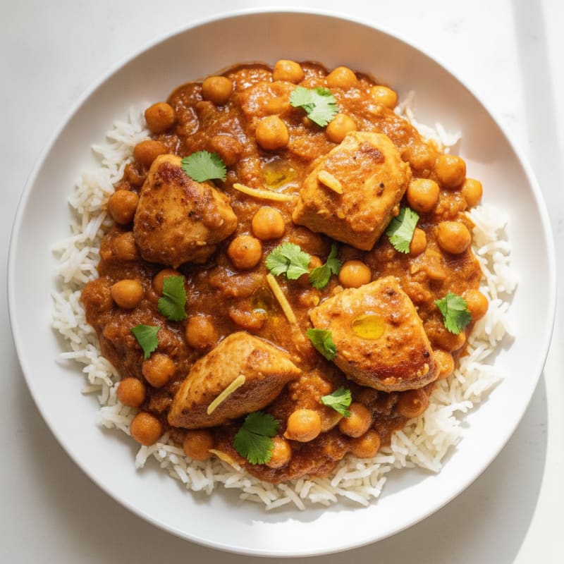 Indian Chickpea Masala with Basmati Rice