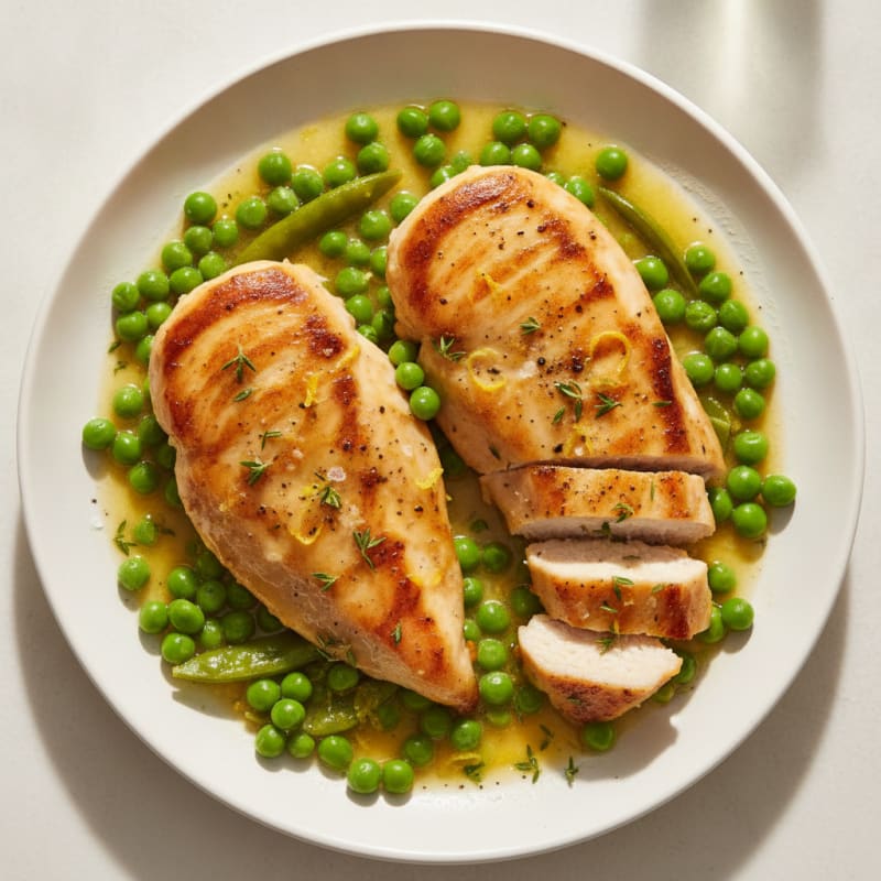 Lemon Herb Chicken with Green Peas