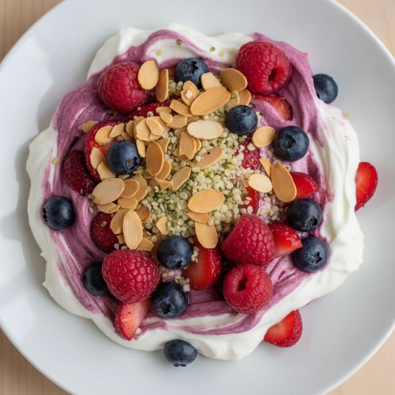 Greek Yogurt Protein Parfait with Mixed Berries