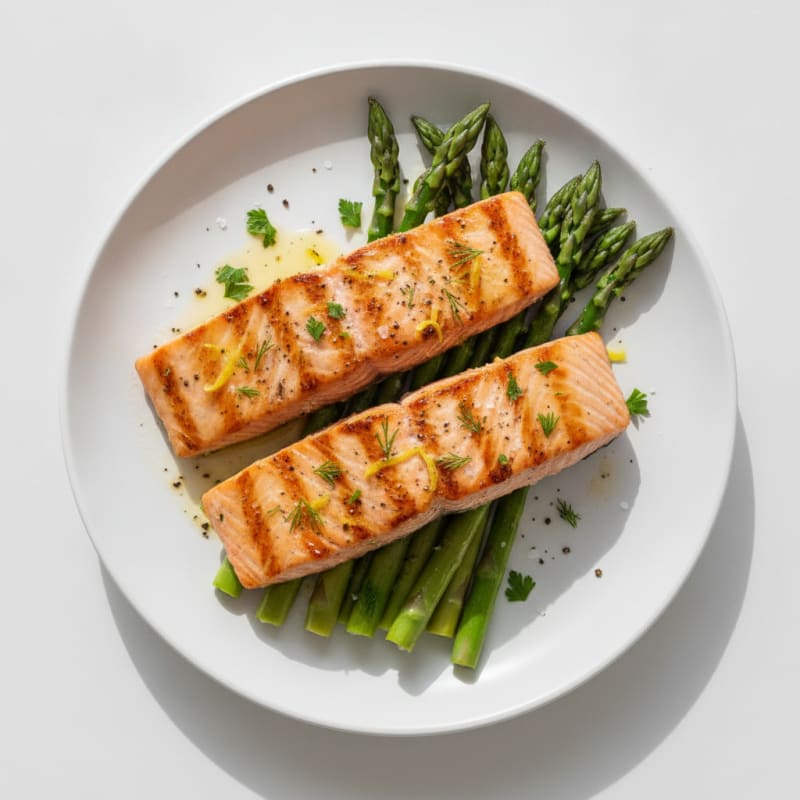 Lemon Herb Grilled Salmon with Asparagus