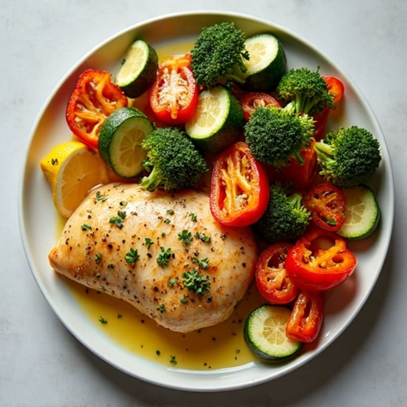 Sheet Pan Lemon Herb Baked Chicken and Crispy Roasted Vegetables