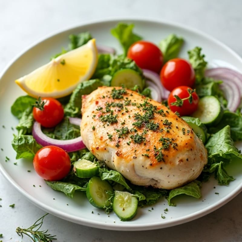 Lemon Herb Roasted Chicken Salad with Crunchy Vegetables