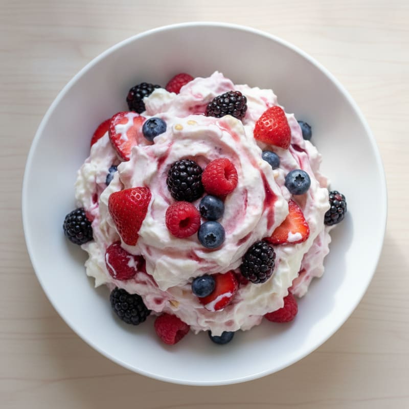 Silky Greek Yogurt Protein Mousse with Mixed Berries