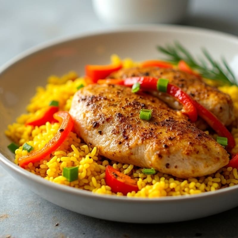 Saffron-Spiced Chicken and Yellow Rice Skillet