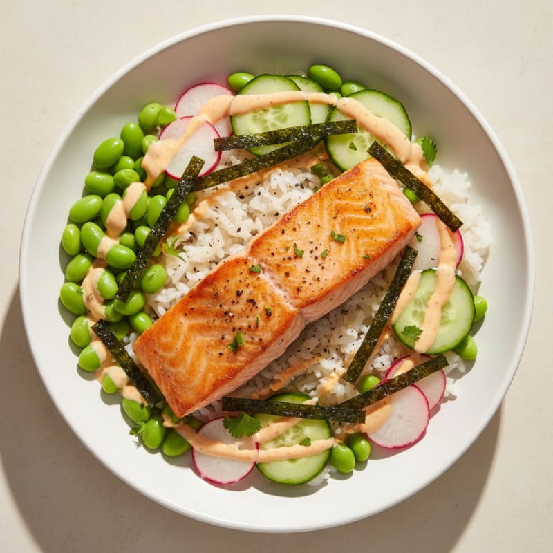 Zesty Salmon Sushi Rice Bowl