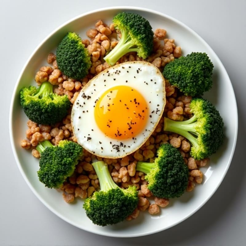 Lean Ground Turkey and Crispy Broccoli Skillet