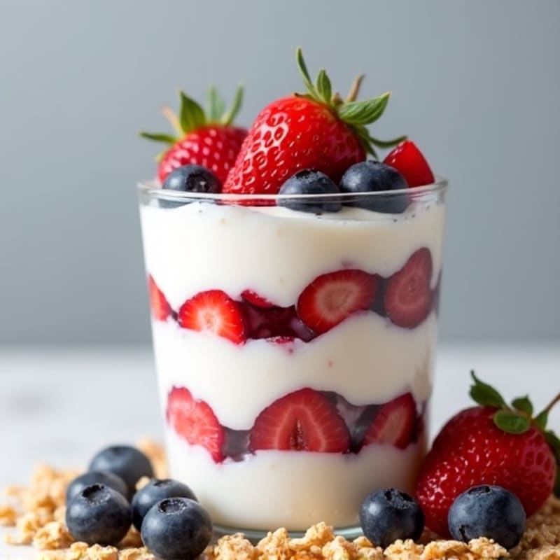 Greek Yogurt Protein Parfait with Mixed Berries