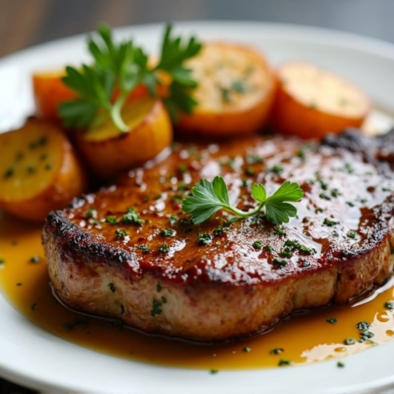 Garlic Butter Pan-Seared Steak with Crispy Roasted Potatoes