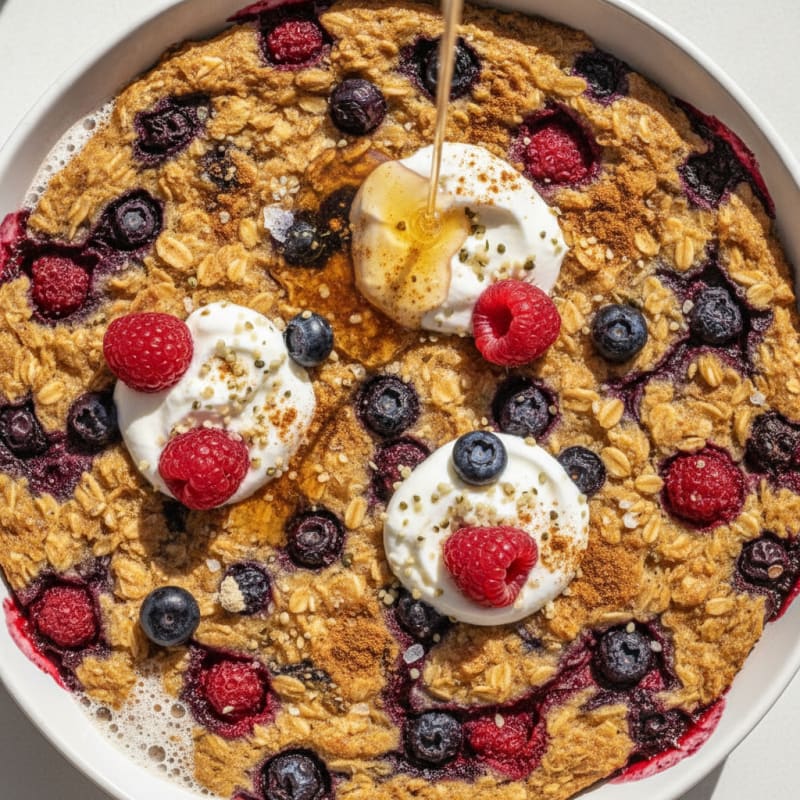 Baked Oat and Berry Breakfast Bowl
