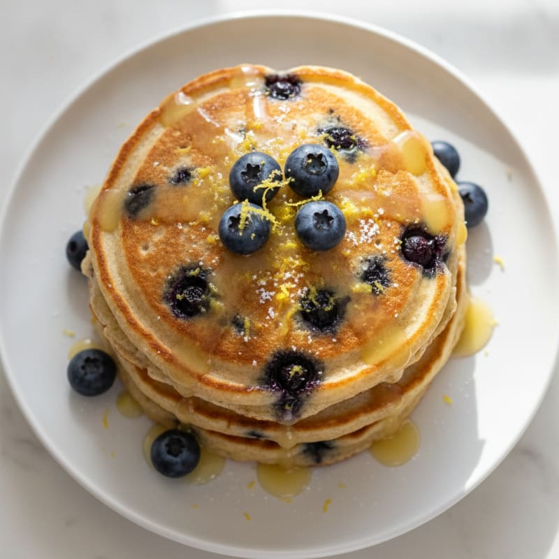 Blueberry Ricotta Pancakes with Lemon Zest
