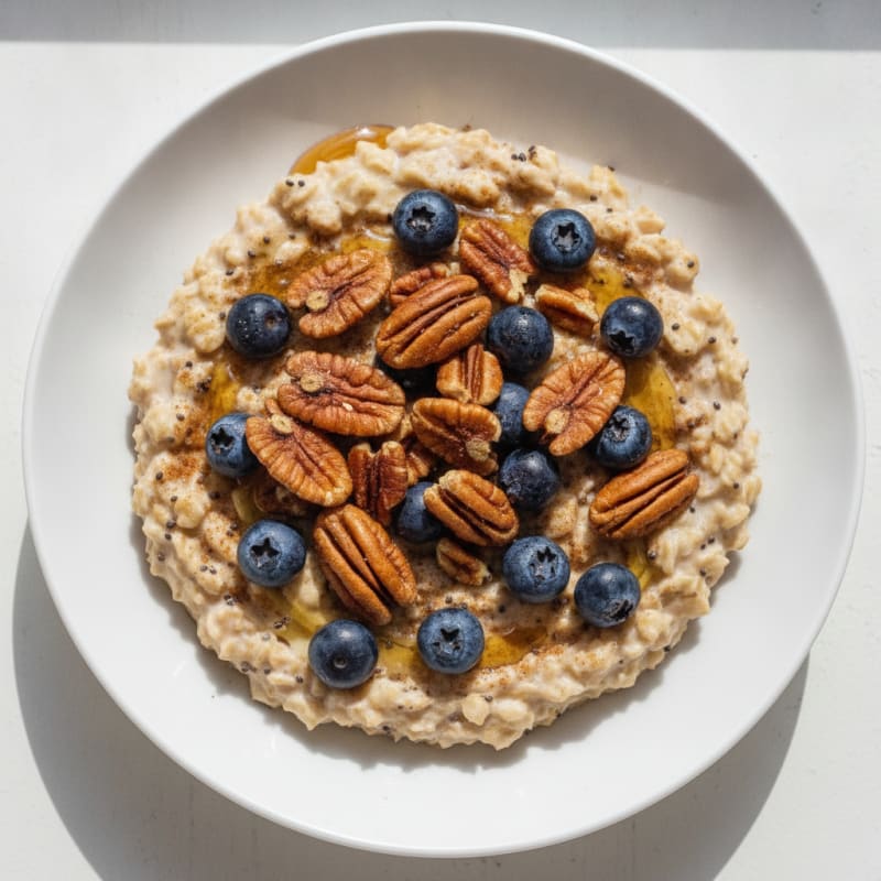 Maple Pecan Overnight Oats with Berries