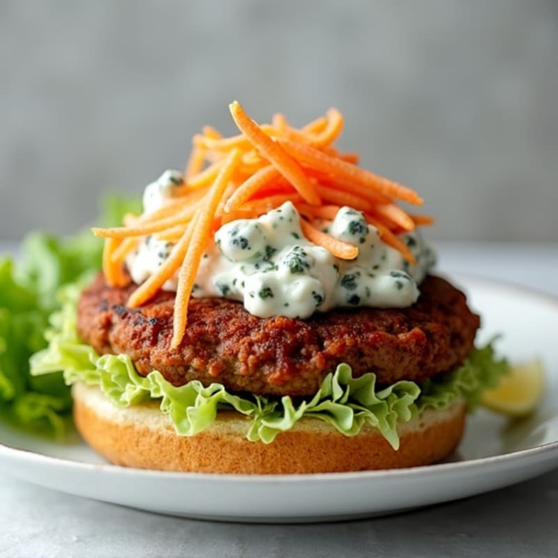 Lean Buffalo Beef Burgers with Creamy Blue Cheese Slaw