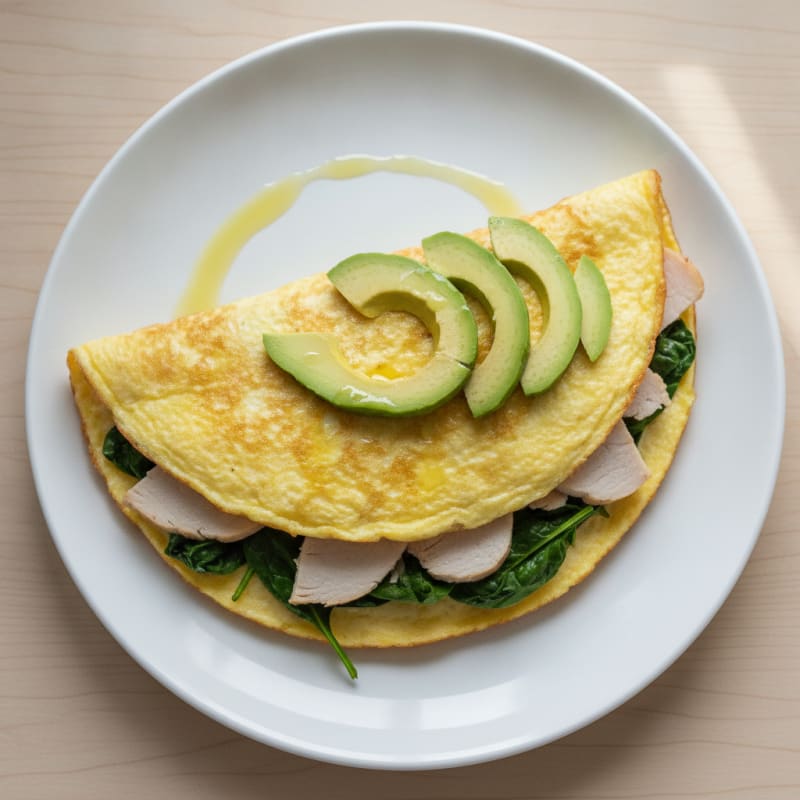 Egg White Omelet with Turkey and Spinach