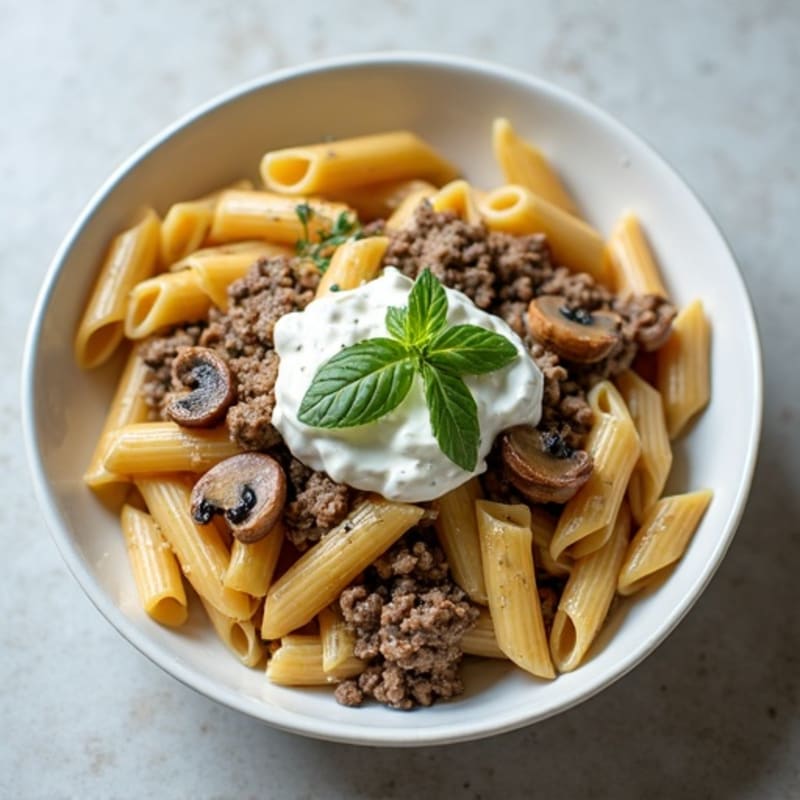 Creamy Lean Beef and Mushroom Pasta