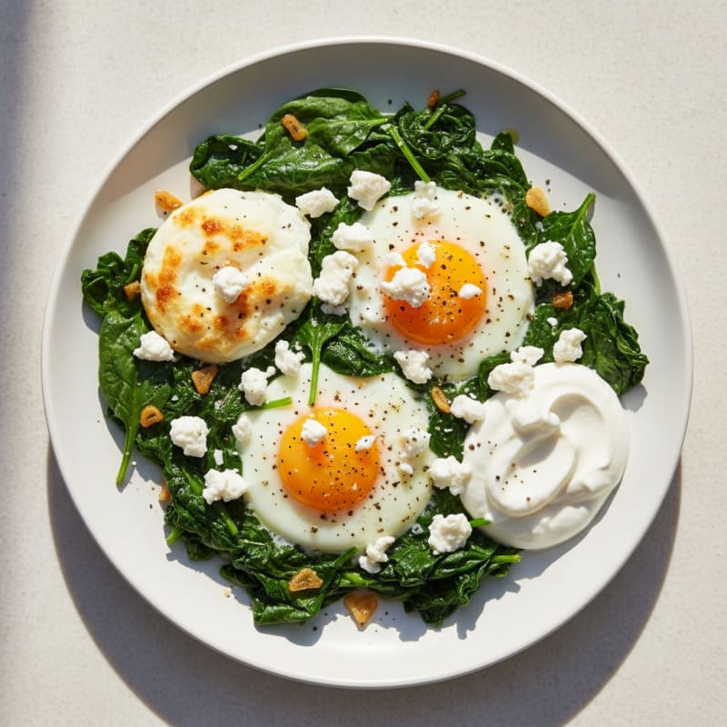 Baked Eggs with Spinach and Feta