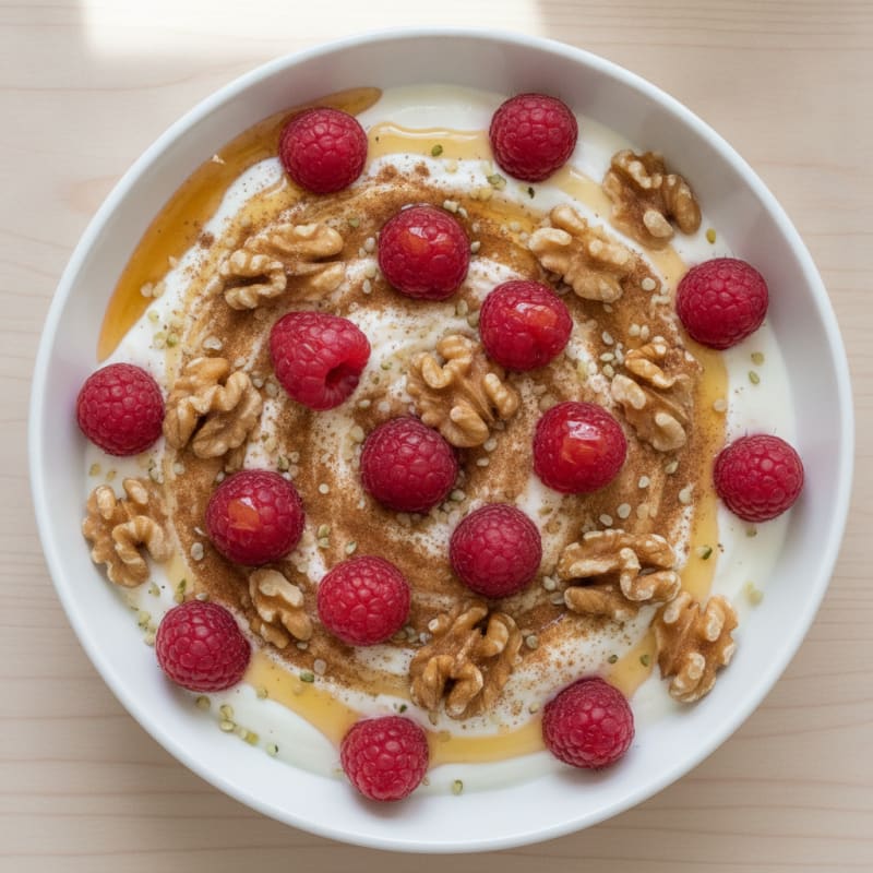 Honey-Cinnamon Greek Yogurt with Mixed Berries