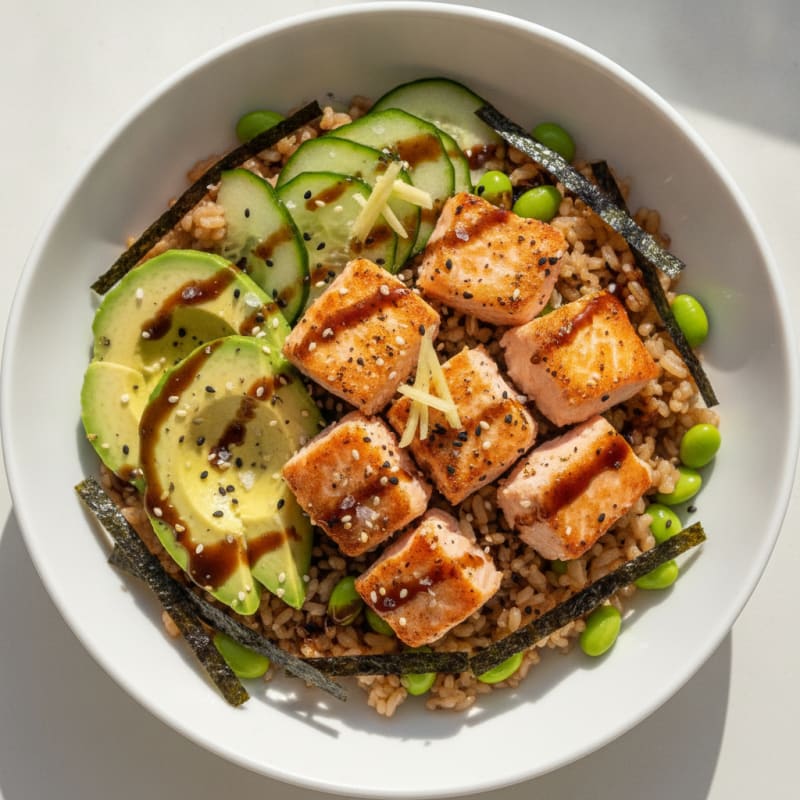 Salmon Sushi Bowl with Avocado