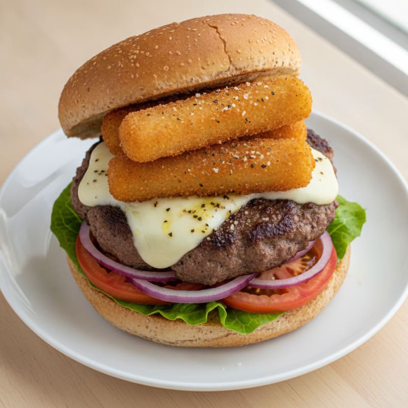 Mozzarella Stick Beef Burger