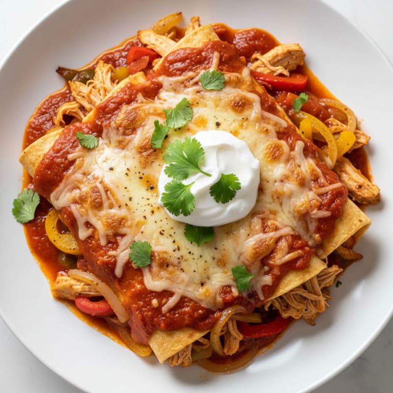 Chicken Enchiladas with Red Chili Sauce