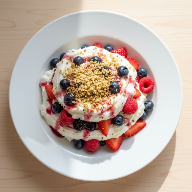 Greek Yogurt Protein Parfait with Mixed Berries