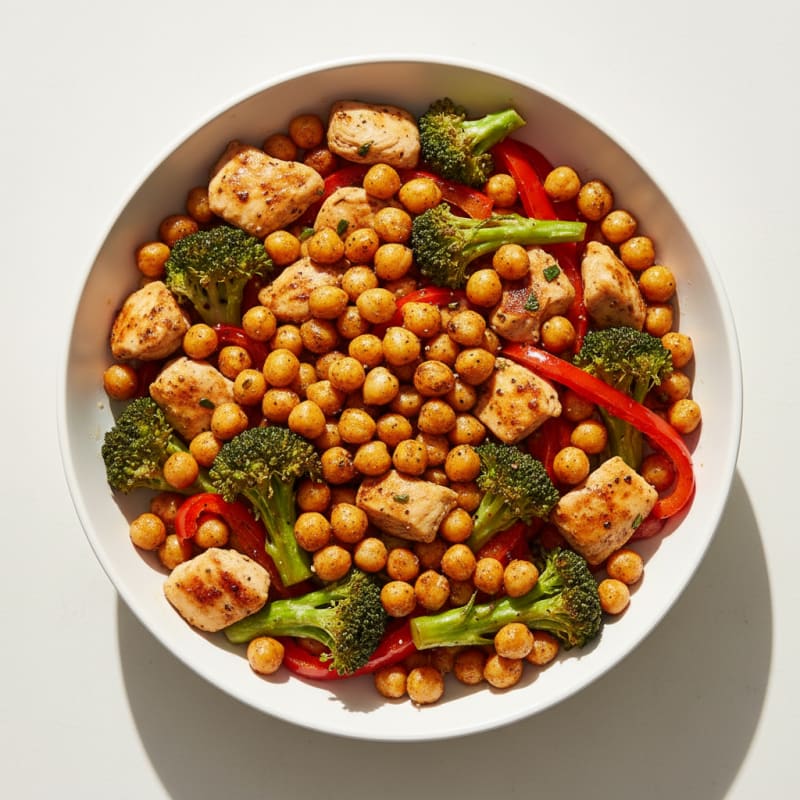 Crispy Roasted Chickpea & Veggie Bowl