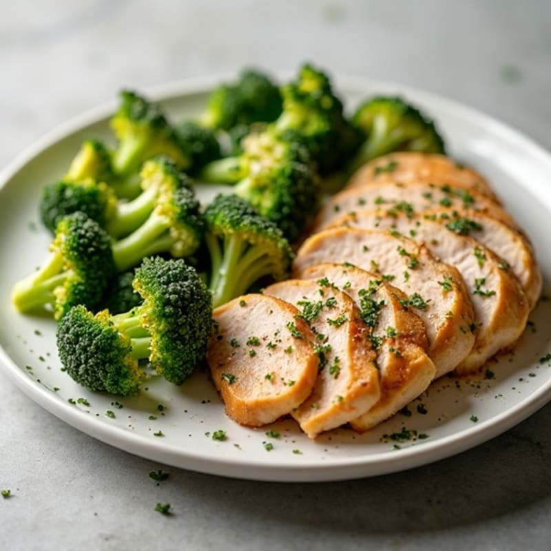 Herb-Baked Turkey Breast with Roasted Broccoli and Parmesan
