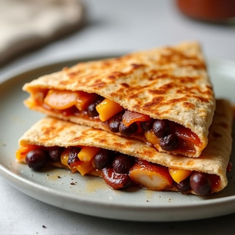 Smoky BBQ Chicken and Black Bean Quesadilla