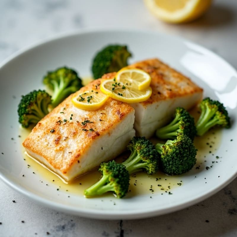 Seared Cod with Roasted Broccoli and Lemon Zest