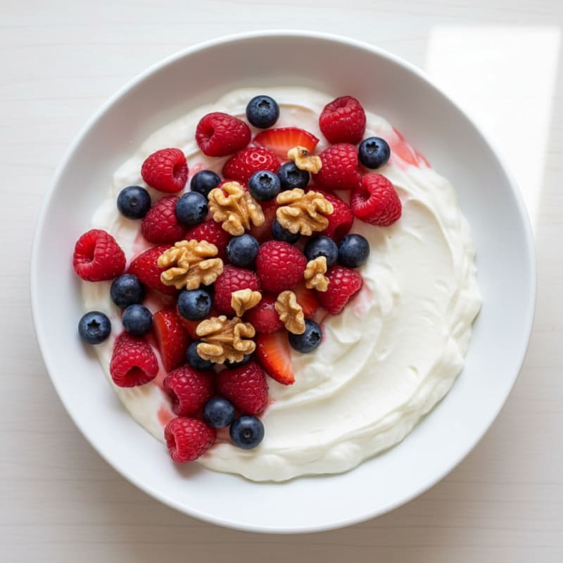 Silky Greek Yogurt Protein Pudding with Mixed Berries
