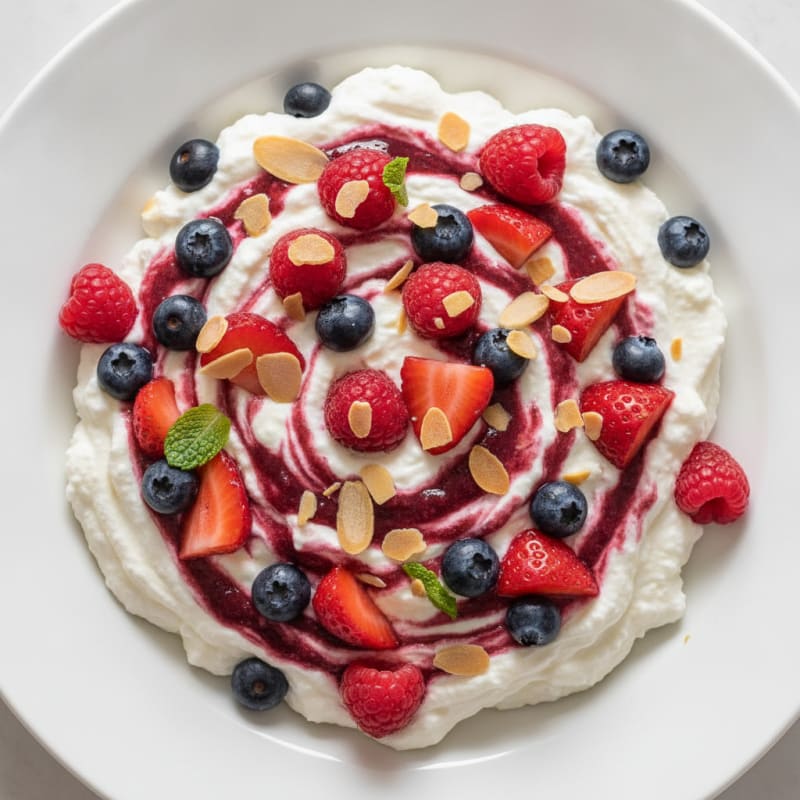 Creamy Greek Yogurt Protein Mousse with Mixed Berries