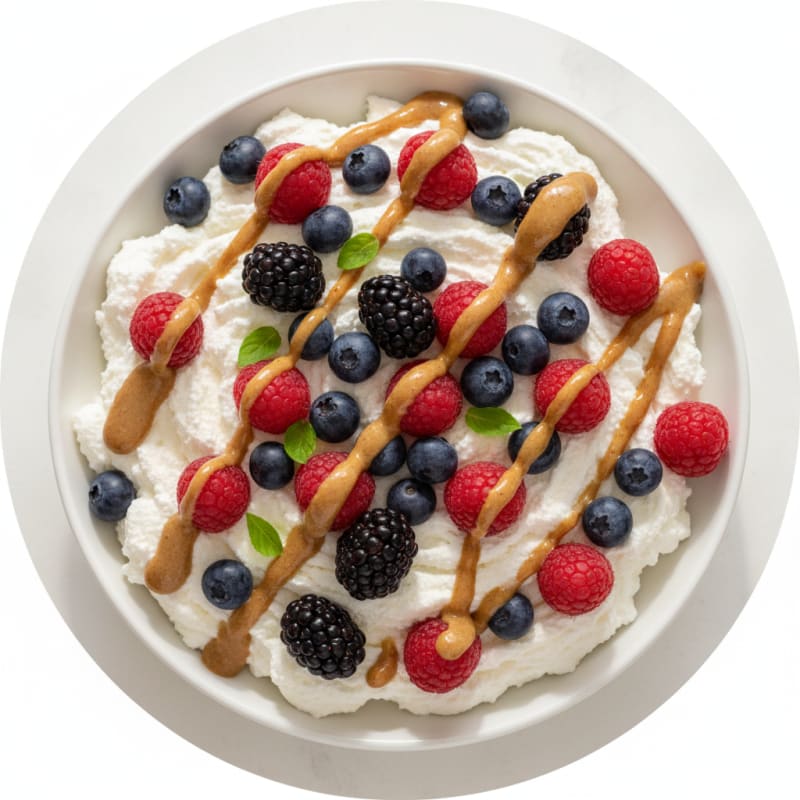 Greek Yogurt Protein Mousse with Mixed Berries