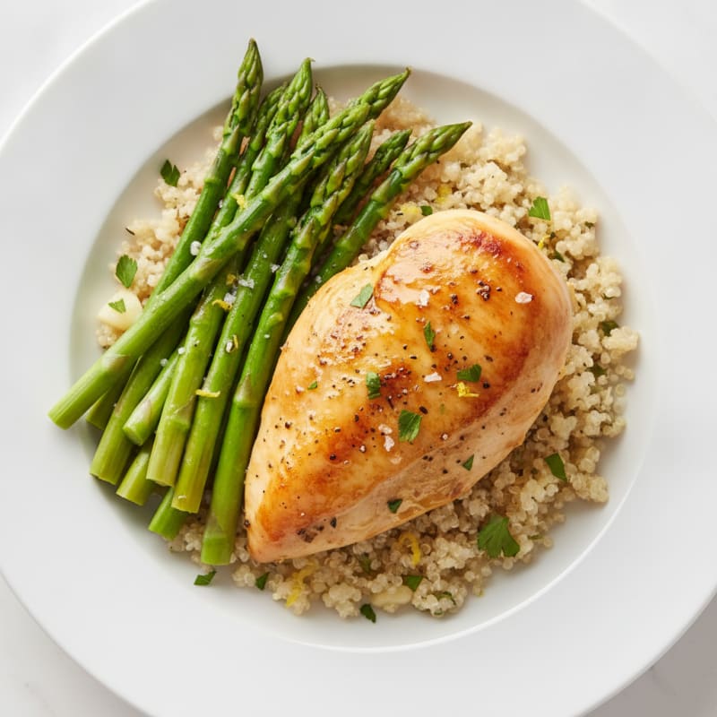 Lemon Herb Roasted Chicken with Asparagus
