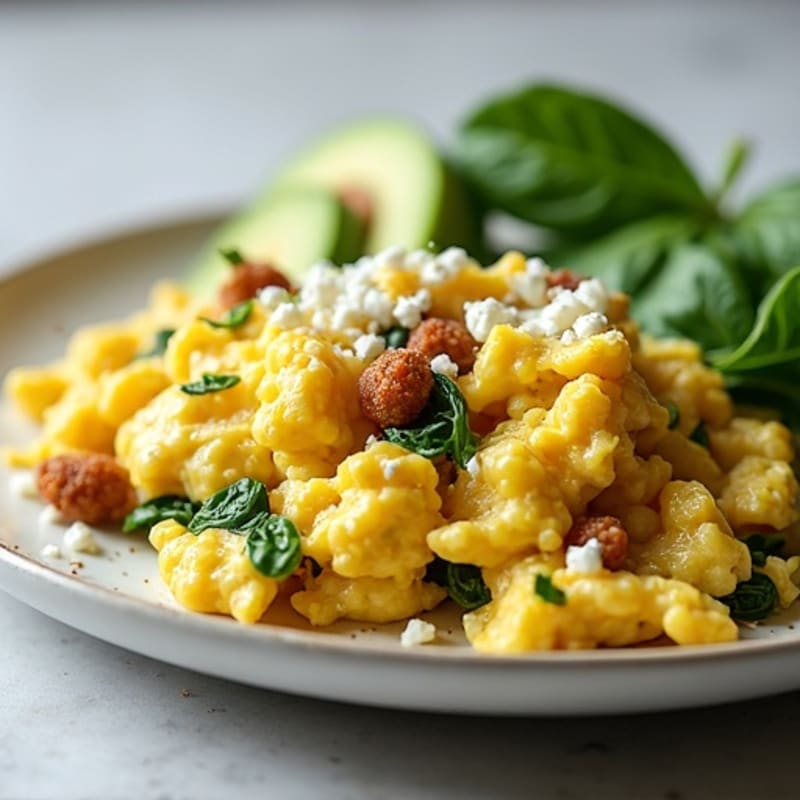 Egg White Scramble with Spinach and Smoked Turkey