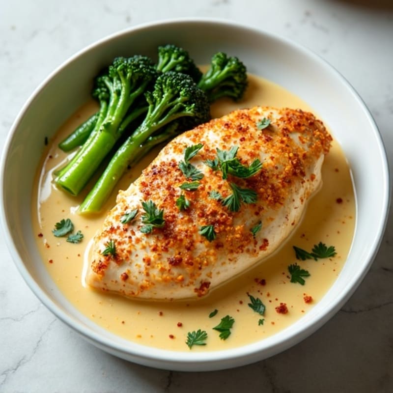 Creamy Spiced Chicken with Roasted Broccolini