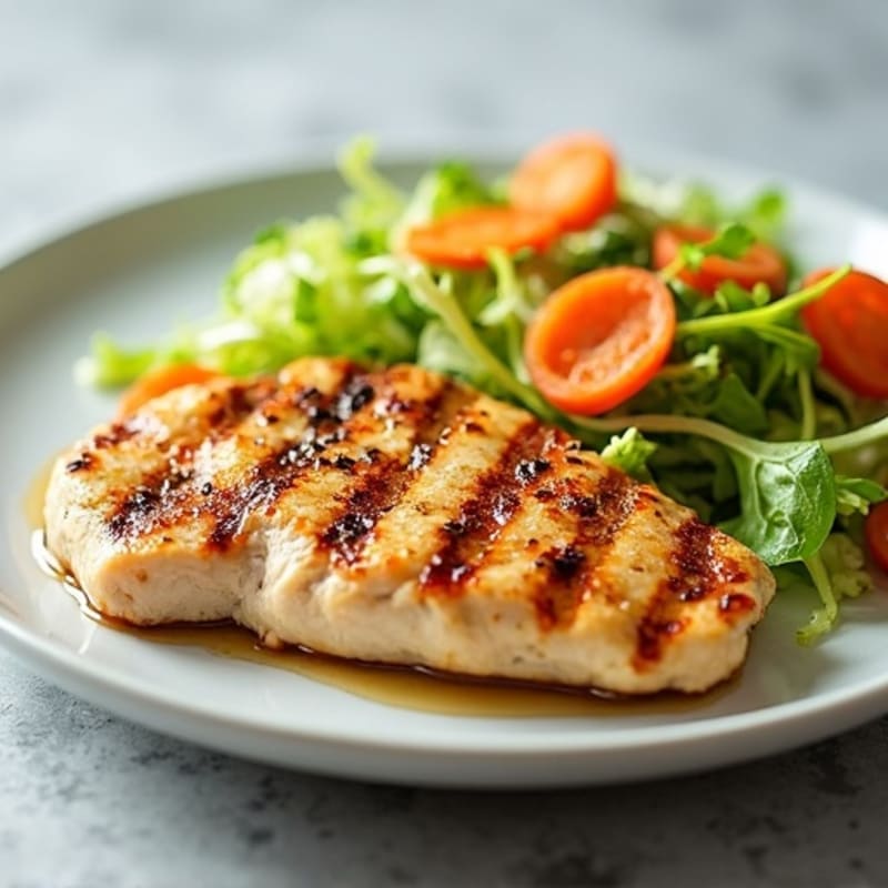 Grilled Chicken Breast with Crunchy Cabbage Slaw