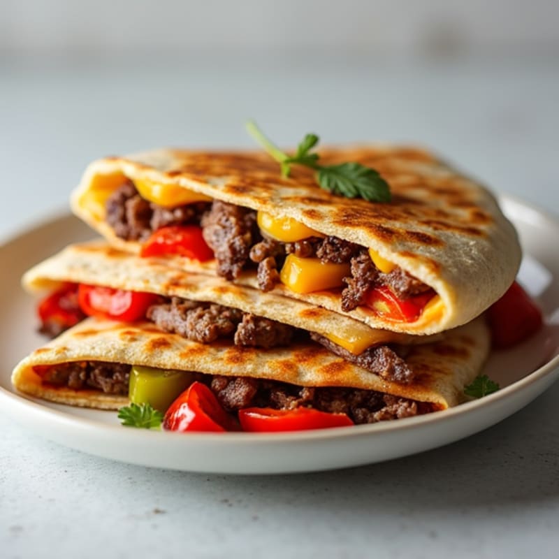 Grilled Steak and Bell Pepper Quesadillas